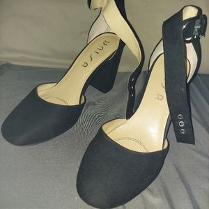 Black block heels size 10
